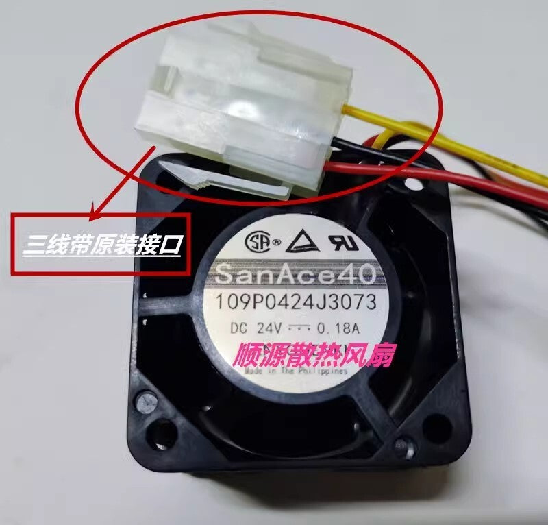 Sanyo 109P0424J3073 4028 DC24V 0.18A 3-Pin Inverter Cooling Fan