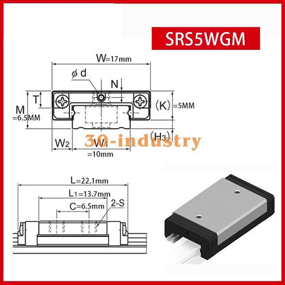 1Pcs New SRS5WGM Linear Guide Slider for Precision Movement - KOEED
