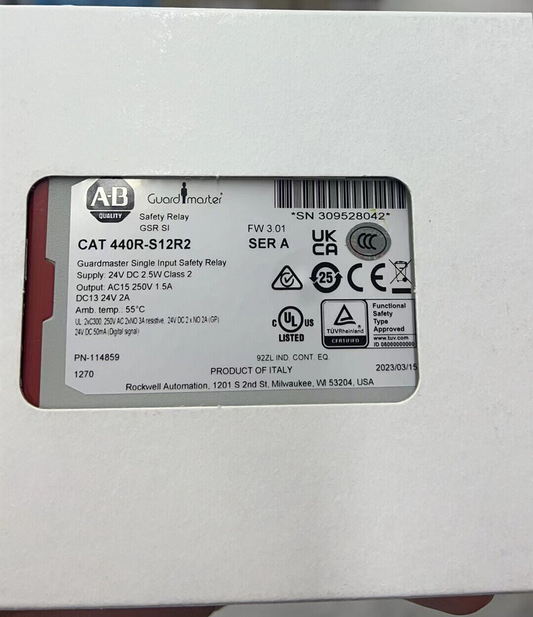 AB 440R-S12R2 Guardmaster Single Input Safety Relay - GUARDMASTER