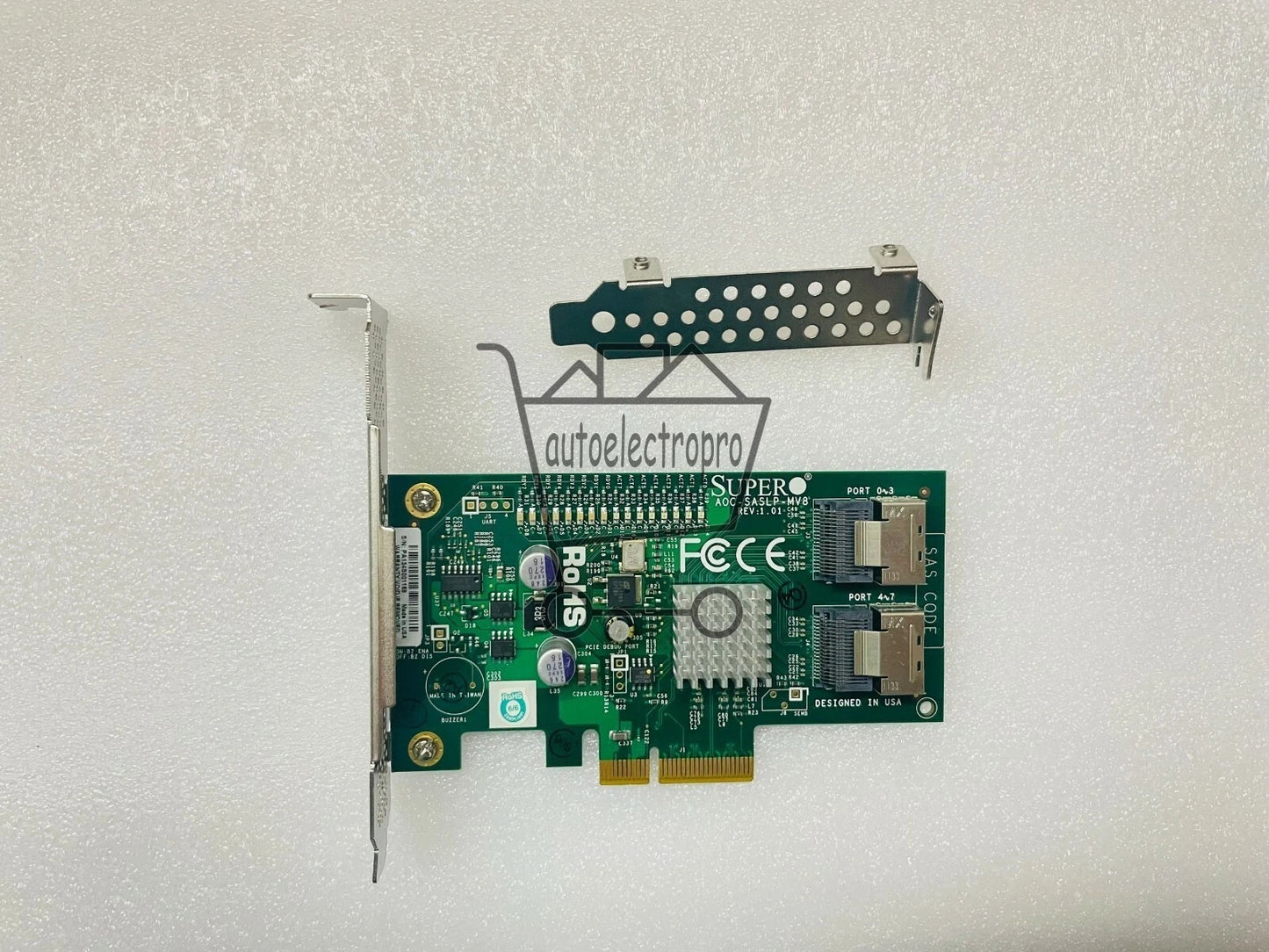 1PCS Supermicro AOC-SASLP-MV8 REV 1.01 PCI-E 8-Port SAS/SATA RAID Controller