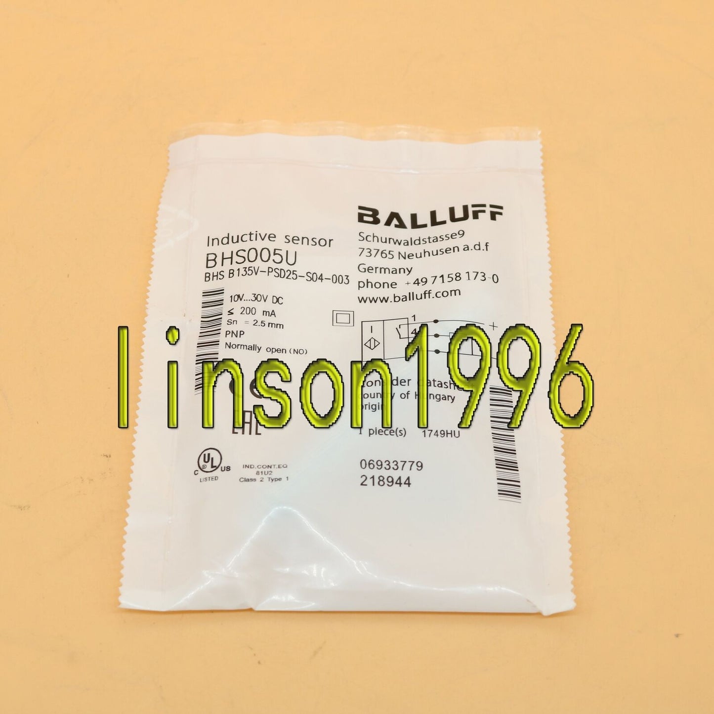Balluff Proximity Sensor - B135V-PSD25-S04-003 - BALLUFF