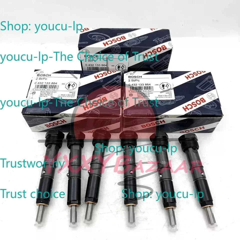 6PCS 50HP Upgrade Fuel Injectors Bosch Fits For 1994-1998 Dodge Ram 5.9L Diesel