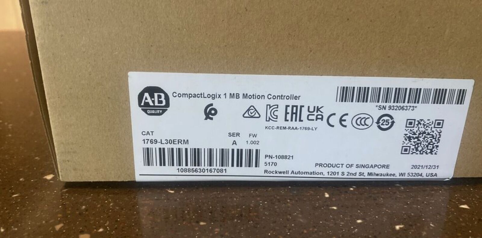 CompactLogix 1MB Motion Controller - 1769-L30ERM - New Genuine In Box - COMPACTLOGIX