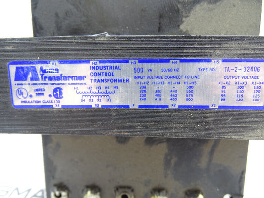 HUBBELL TA-2-32406 TRANSFORMER - High-Efficiency Transformer with 200V to 220V Conversion, 50Hz Frequency, 1000W Capacity - HUBBELL