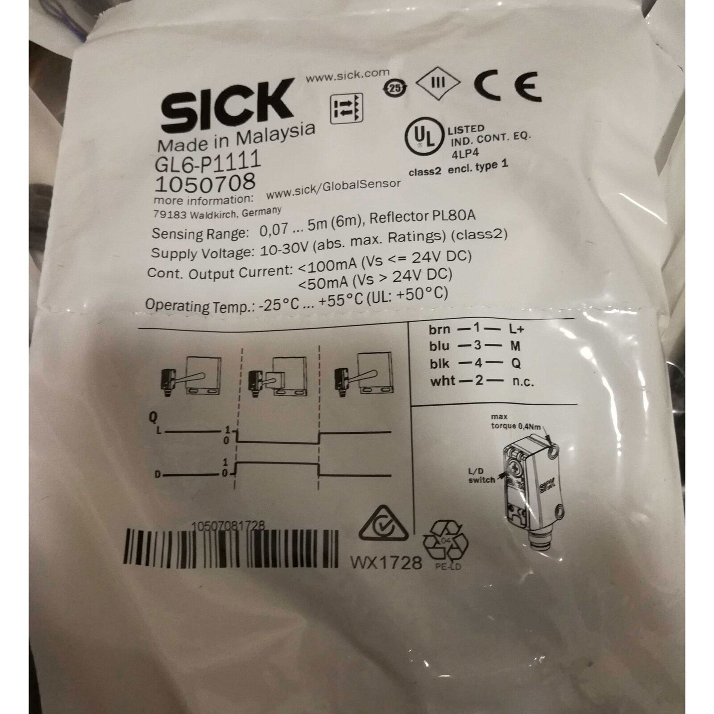 new SICK GL6-P1111 Photoelectric Sensor One GL6P1111 - SICK