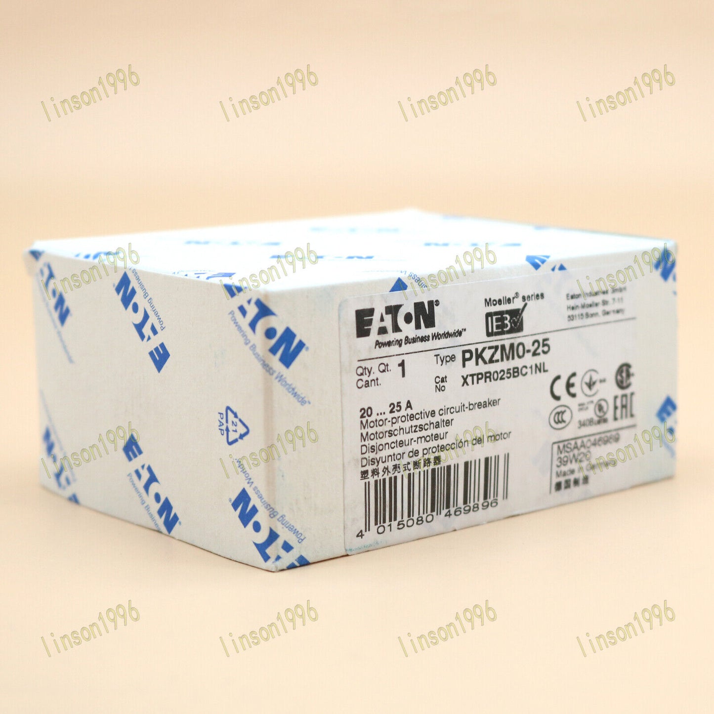 Eaton 25A Magnetic Circuit Breaker PKZM0-25 - EATON