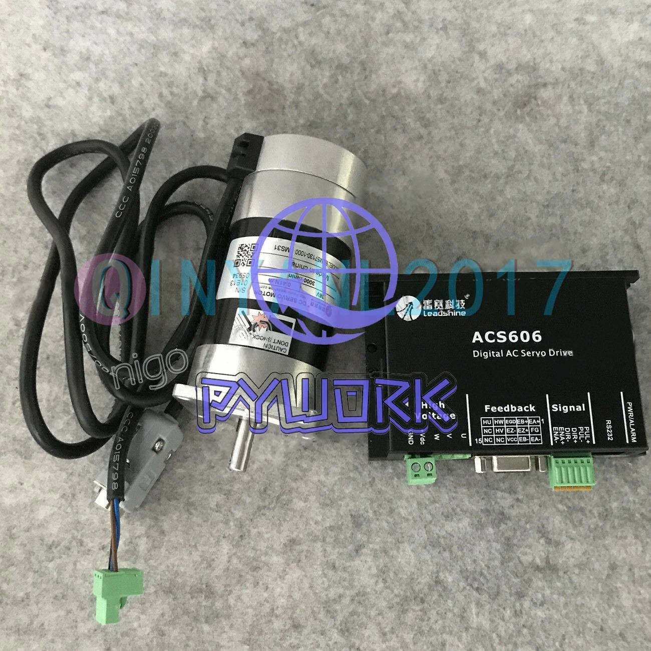 BLM57130-1000 + ACS606 Leadshine 130W DC Brushless Servo Motor + Drive Set ~