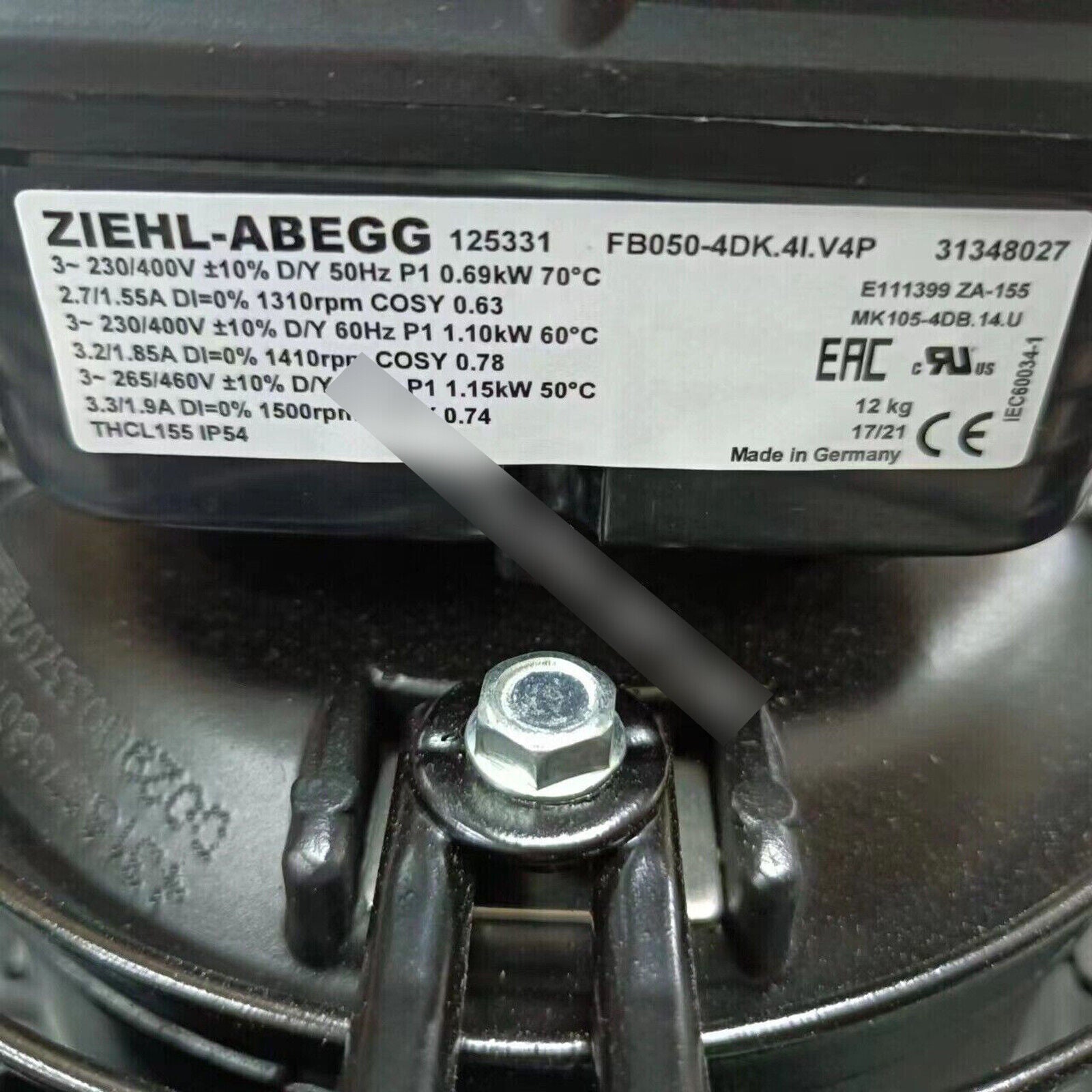 new 1PC  ZIEHL-ABEGG FB050-4DK.4I.V4Pl Axial Flow Fan SHIP#XR