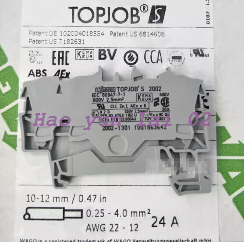 100PCS FOR WAGO Terminal Blocks 2002-1301