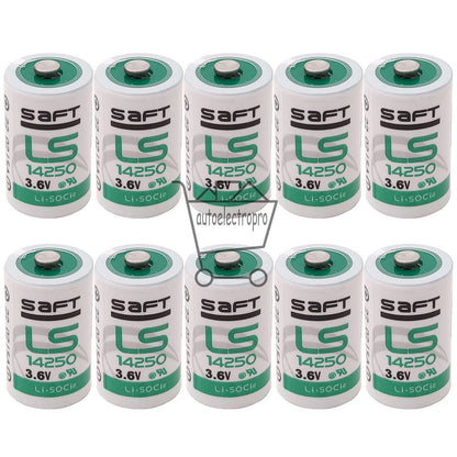 10Pcs For SAFT LS14250 LS 14250 C 1/2 AA 3.6v battery 1200mAh High Capacity