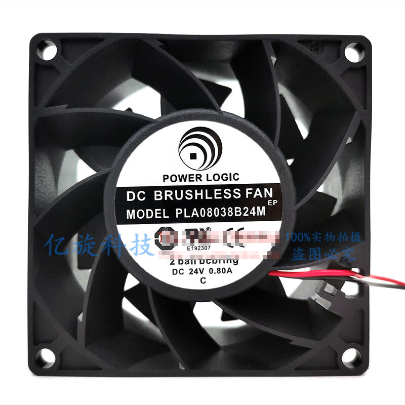 POWER LOGIC PLA08038B24M DC 24V 0.80A 8038 Server Cooling Fan