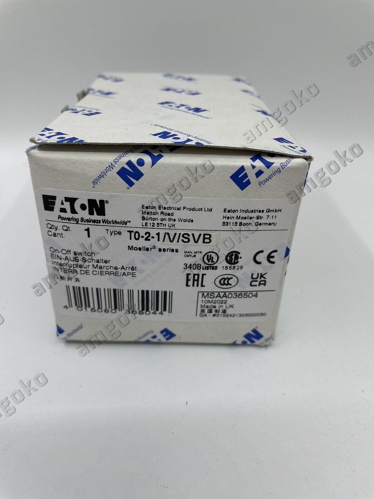 new 1PC EATON MOELLER T0-2-1/V/SVB - EATON MOELLER