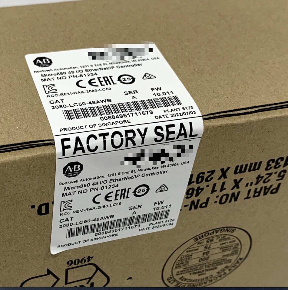 Factory Sealed AB 2080-LC50-48AWB Micro850 48 EtherNet/IP Controller - FACTORY SEALED AB