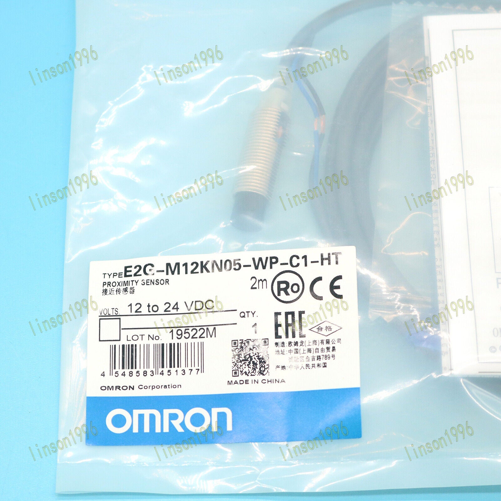 Omron Proximity Switch E2G-M12KN05-WP-C1-HT - OMRON