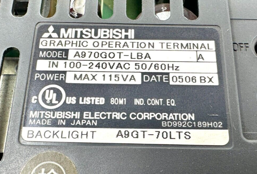 used Mitsubishi A970GOT-LBA HMI - MITSUBISHI