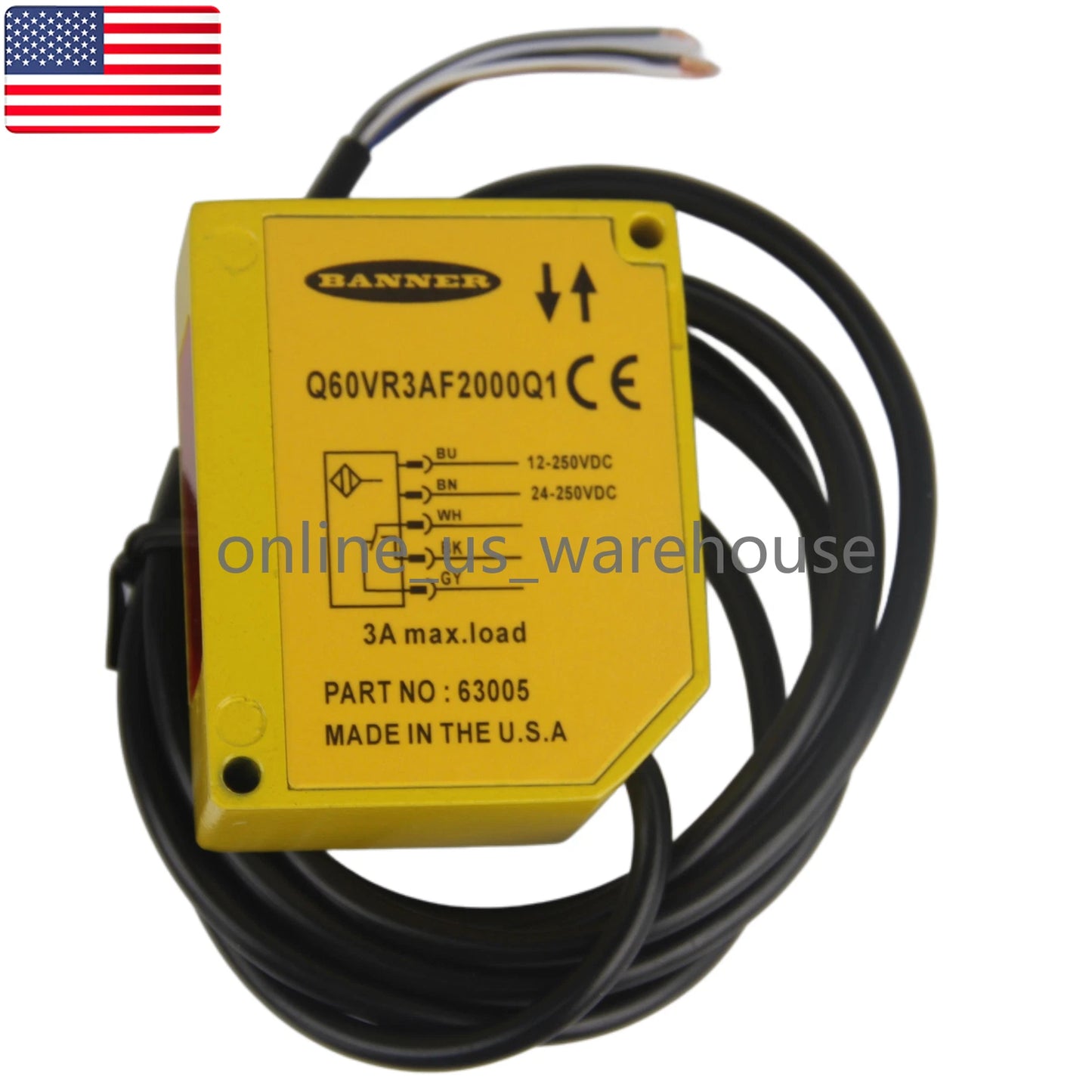 1PC BANNER Q60VR3AF2000Q1 Photoelectric Sensor - US Stock#I