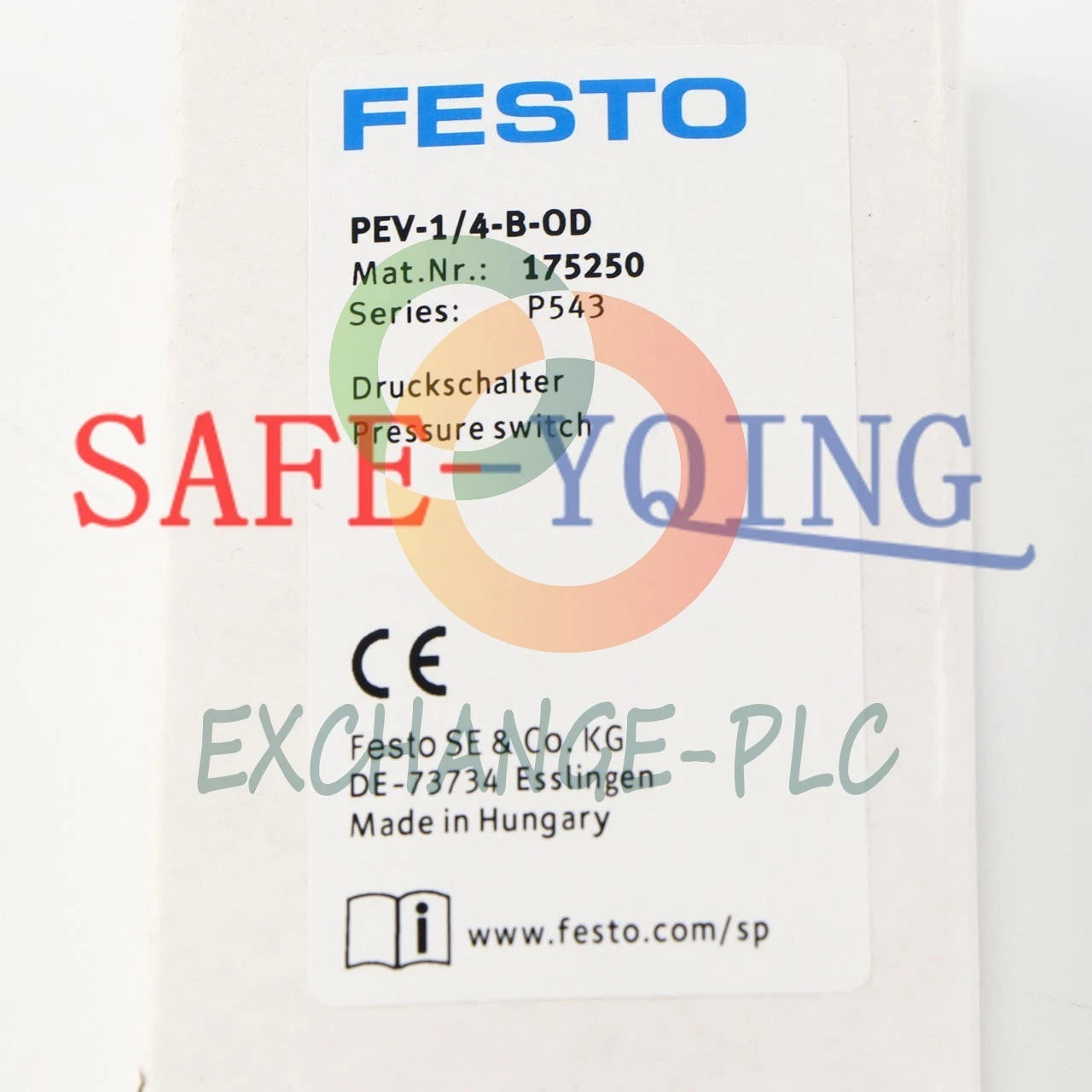 One Festo Pressure Switch PEV-1/4-B-OD 175250 #EX