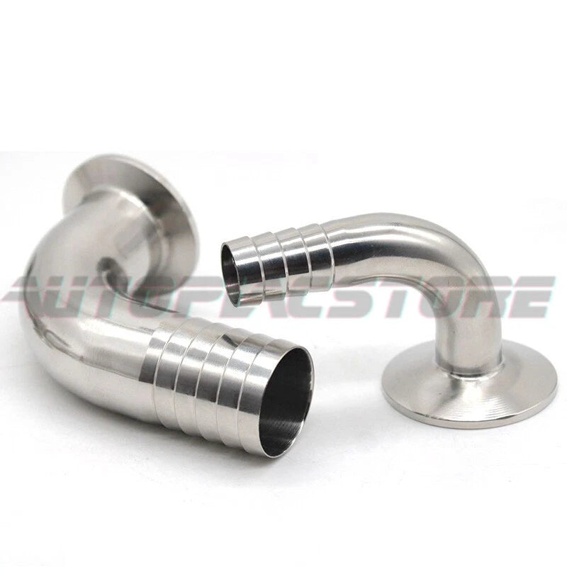 1.5/2" Tri Clamp Ferrule 90 Degree Elbow SS304 Sanitary Hose Barb Pipe Fitting #