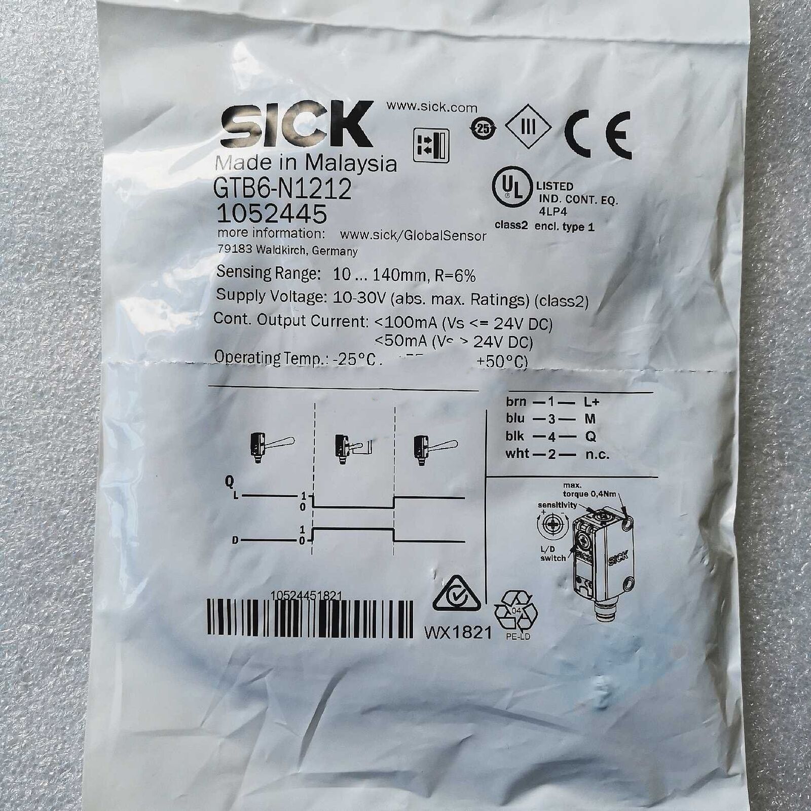 new 1PC  FOR SICK photoelectric switch GTB6-N1212