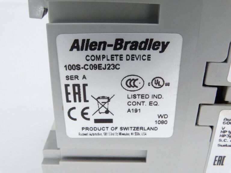 ALLEN BRADLEY 100S-C09EJ23C SERIES A CONTACTOR 100S-C09EJ23C Contactor 100S Series A Contactor 100S-C09EJ23C A Series Contactor - ALLEN BRADLEY