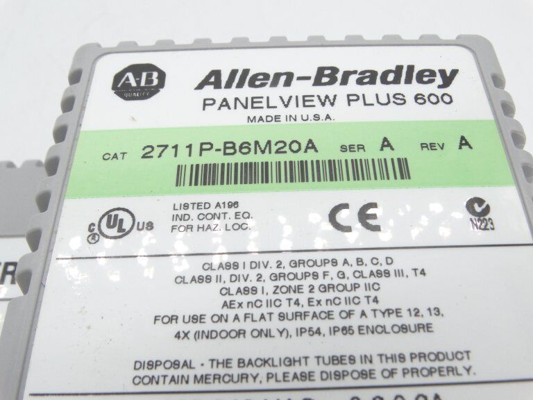 Allen Bradley 2711P-B6M20A HMI Series A Display Panel - ALLEN BRADLEY