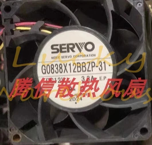 SERVO G0838X12BBZP-31 8038 DC12V 3.3A 8CM 3-Wire Cooling Fan