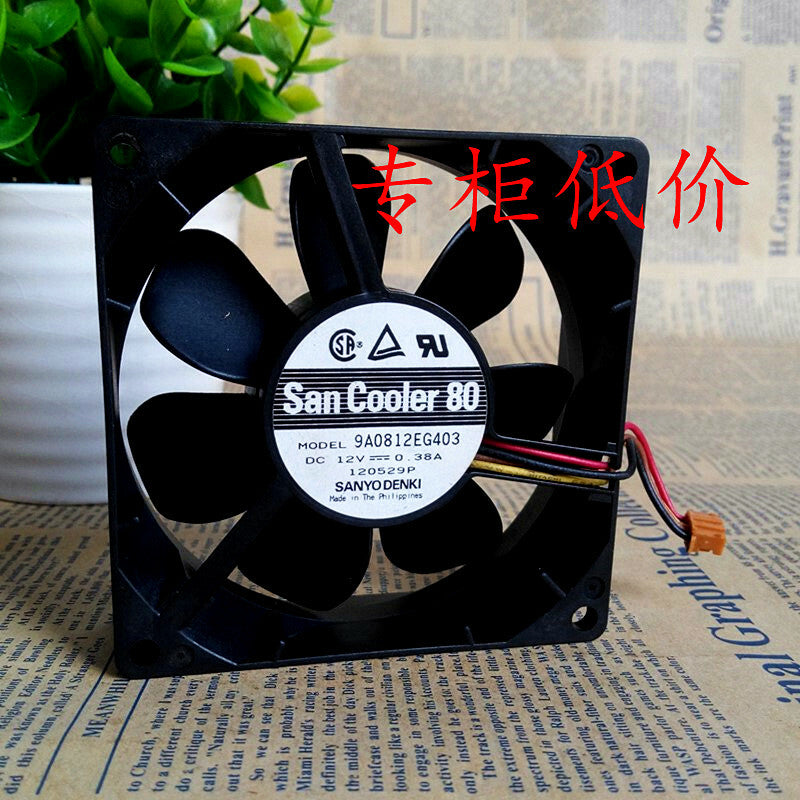 new 1pcs SANYO 9A0812EG403 8025 12V 0.38A high air volume dual ball cooling fan