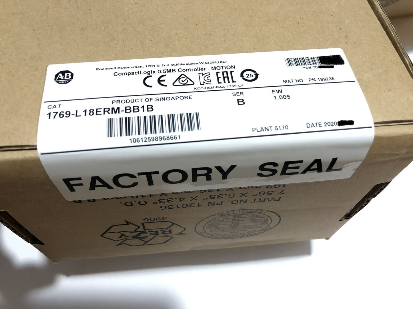 CompactLogix 1769-L18ERM-BB1B Controller MOTION New Sealed Processors - COMPACTLOGIX
