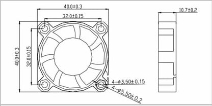 12V 0.06A 4CM 2-Wire Silent Cooling Fan - AVC