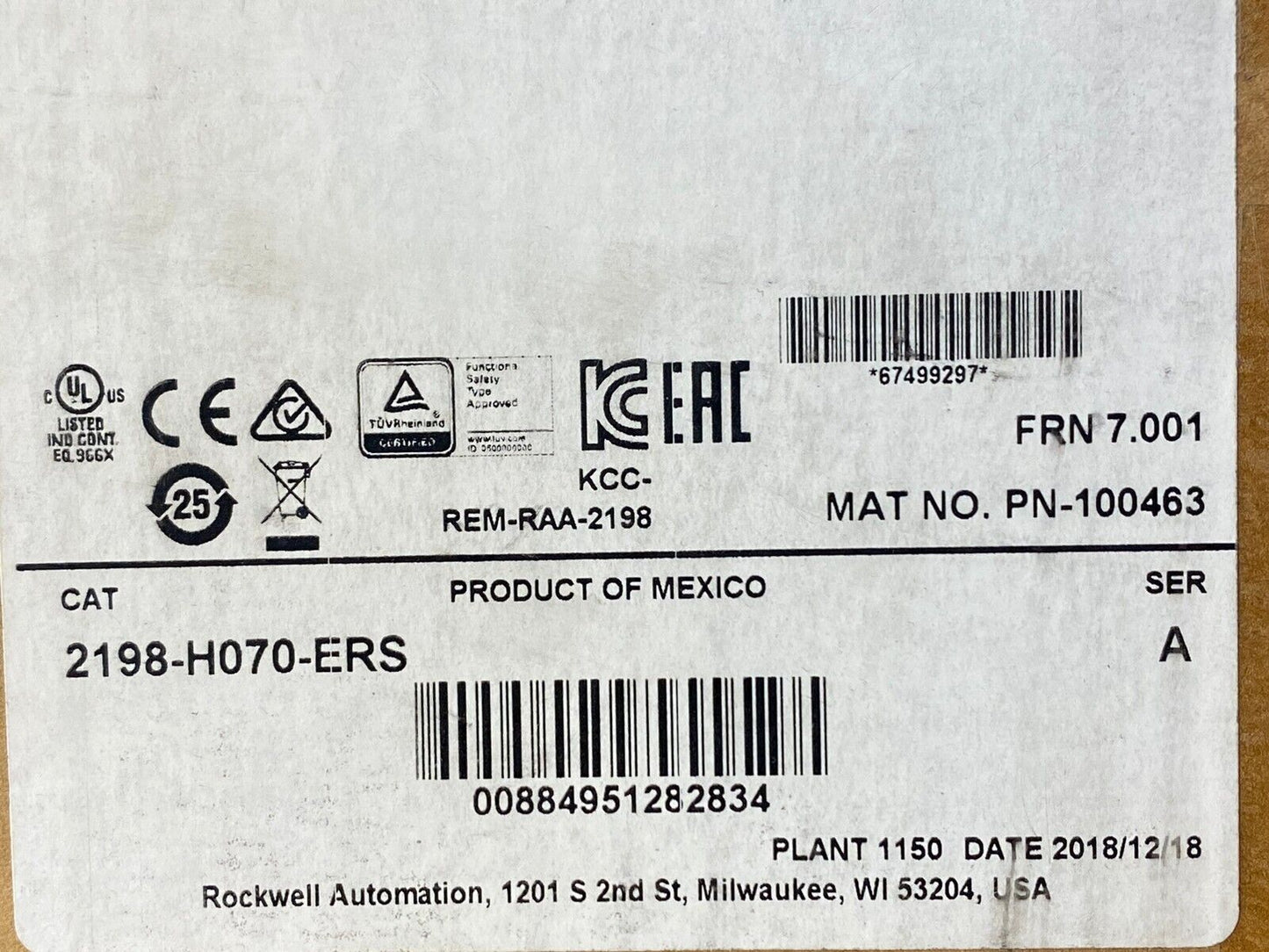 1PC New Product AB 2198-H070-ERS Kinetix 5500 Servo Drive - KINETIC