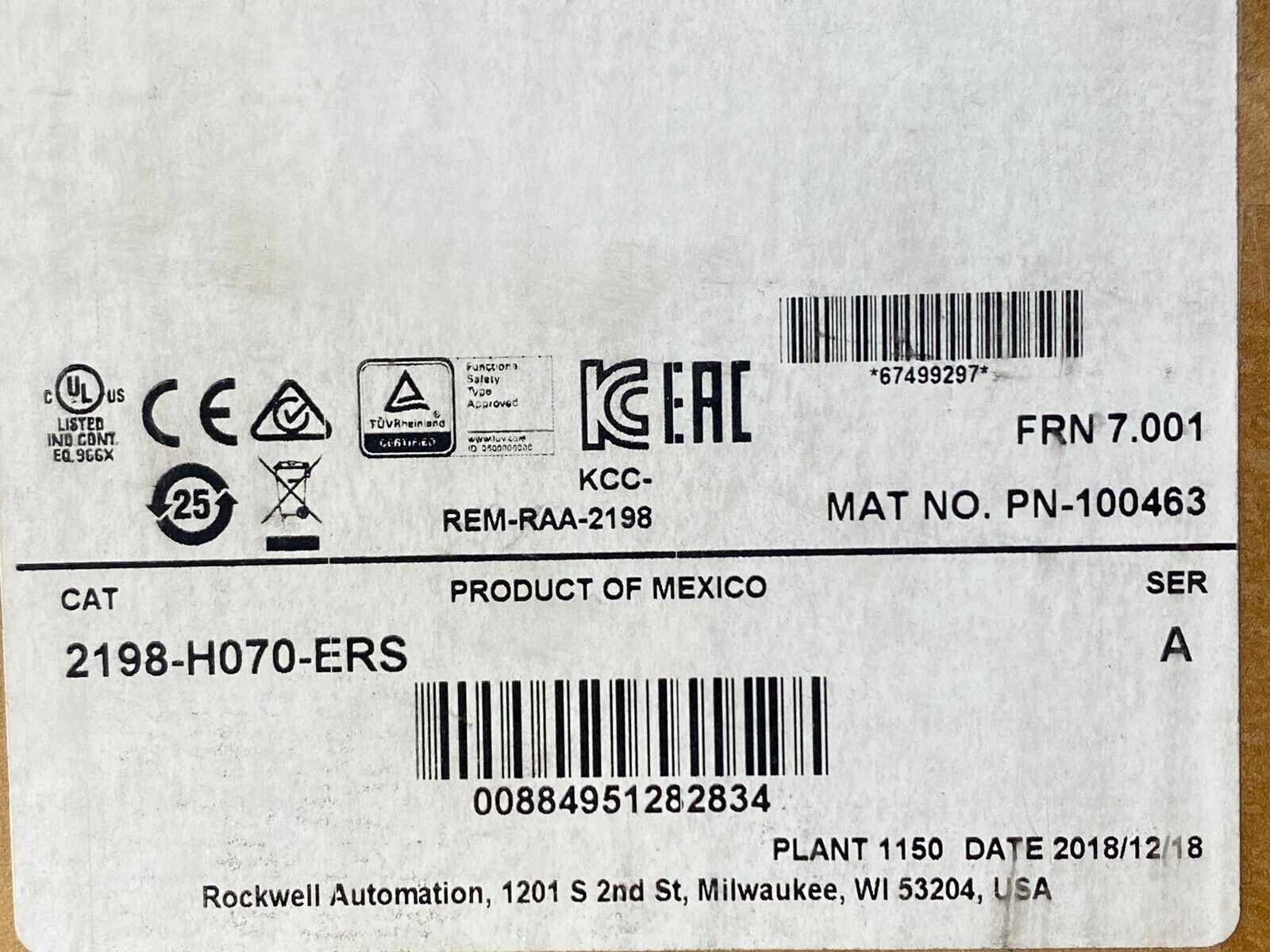 1PC New Product AB 2198-H070-ERS Kinetix 5500 Servo Drive - KINETIC