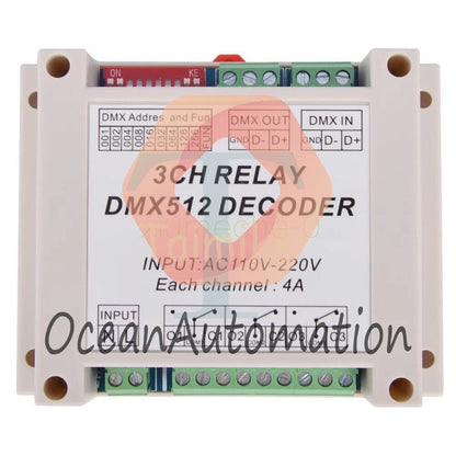 AC110-220V 4 Channel DMX512 Relay Switch DMX Relay Controller W/ Case For Lamp
