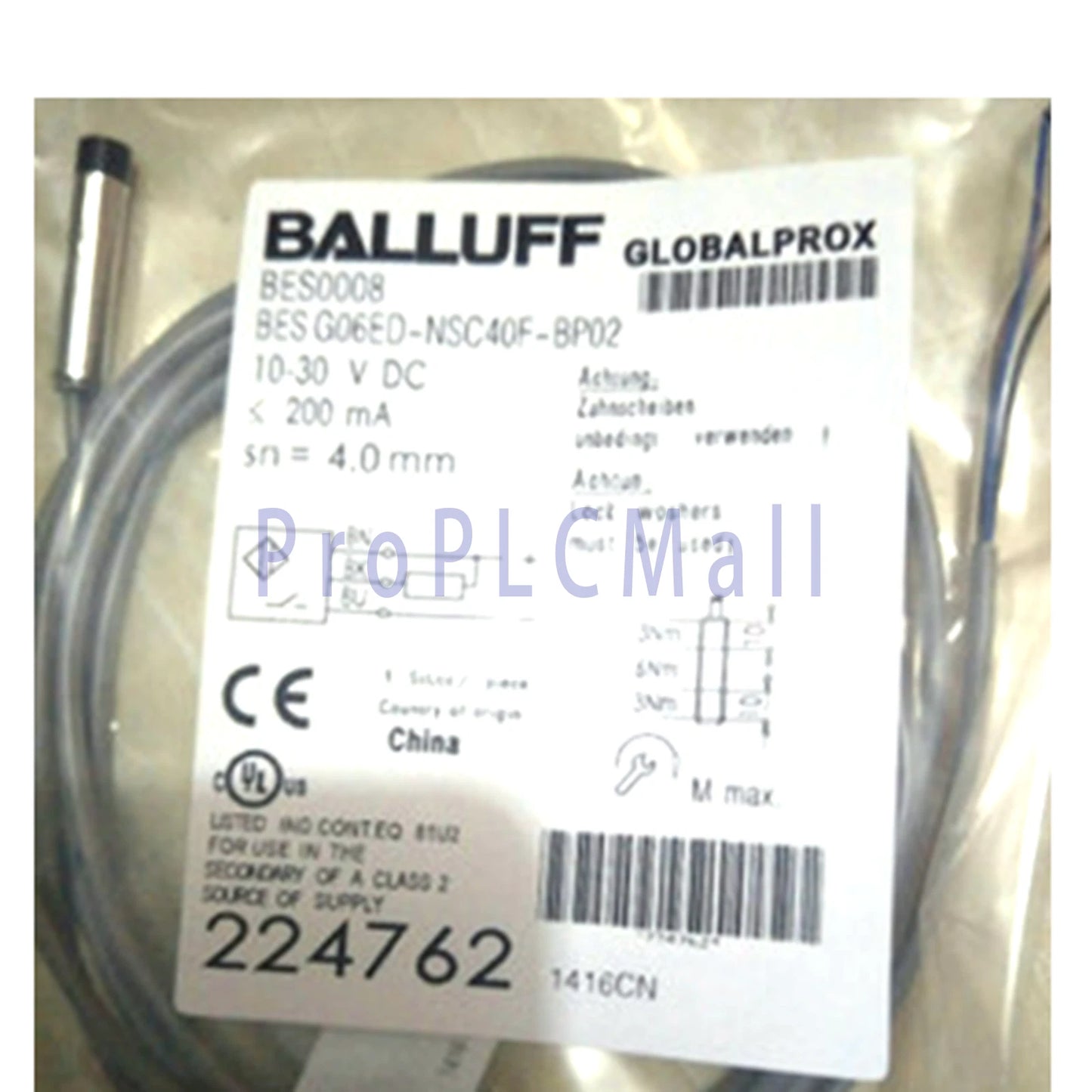 BALLUFF BES G06ED-NSC40F-BP02（BES0008）Inductive Standard Sensors NPN 1PCS