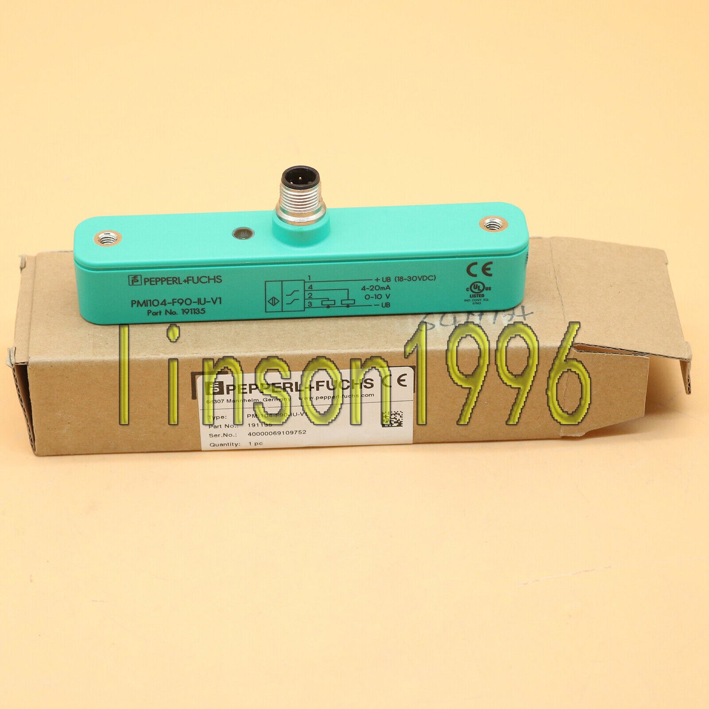1PCS Pepperl+Fuchs PMI104-F90-IU-V1 Inductive Positioning Sensor - PEPPERL+FUCHS