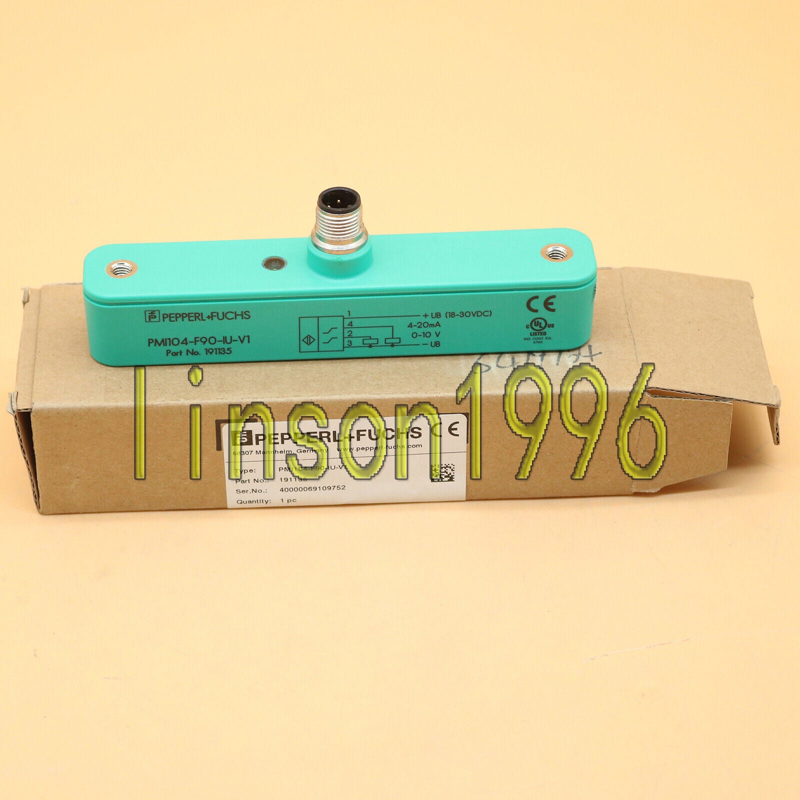 1PCS Pepperl+Fuchs PMI104-F90-IU-V1 Inductive Positioning Sensor - PEPPERL+FUCHS