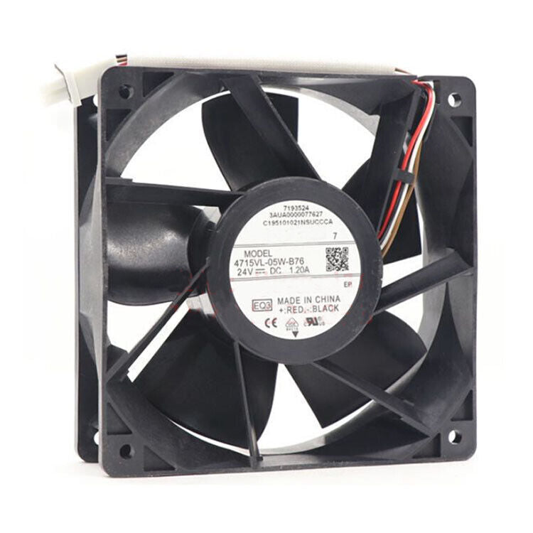 For NMB 4715VL-05W-B76 DC24V 1.20A 120*120*38mm ACS880 Inverter Cooling Fan 2Pin