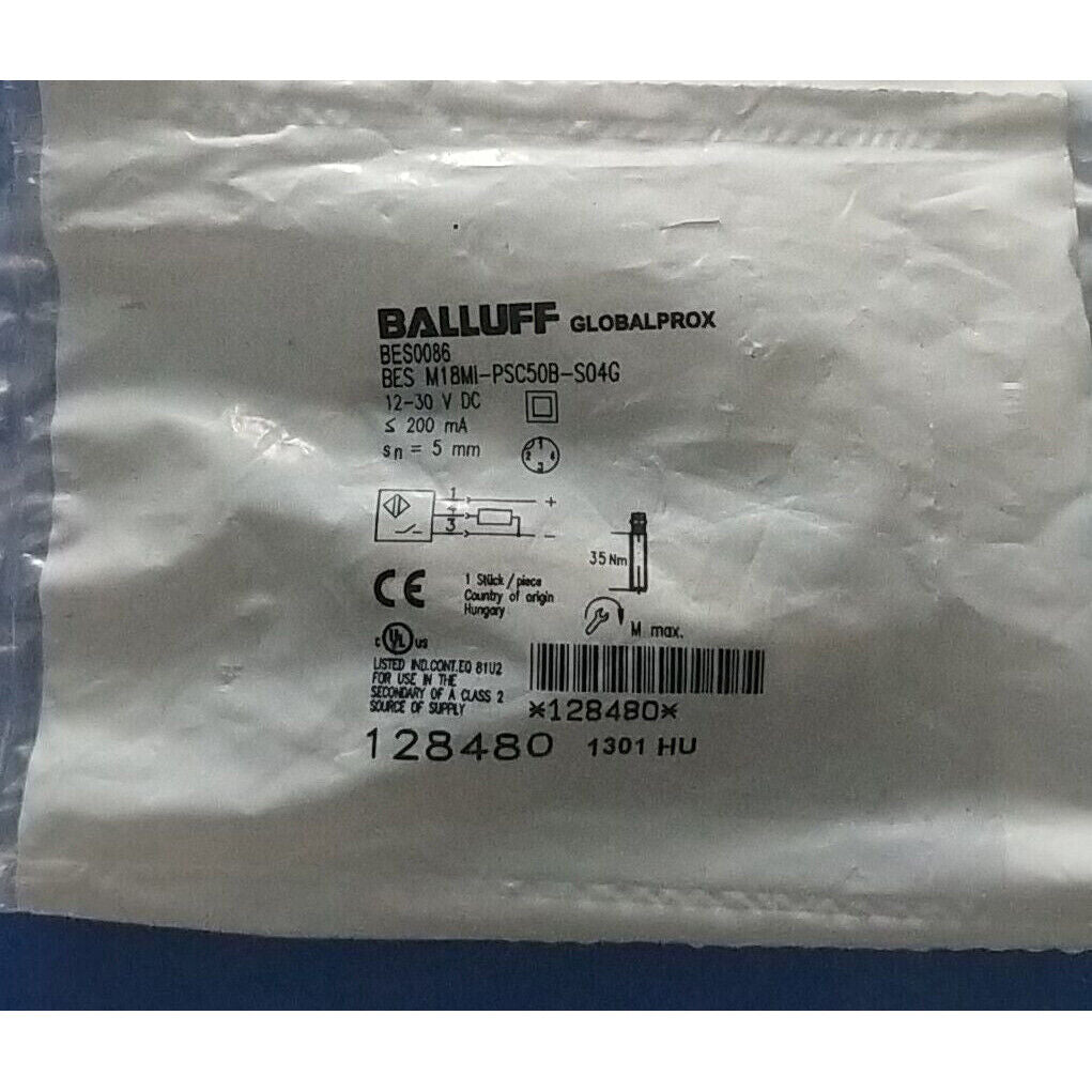 BALLUFF BES M18MI-PSC50B-S04G Proximity Switch - BALLUFF