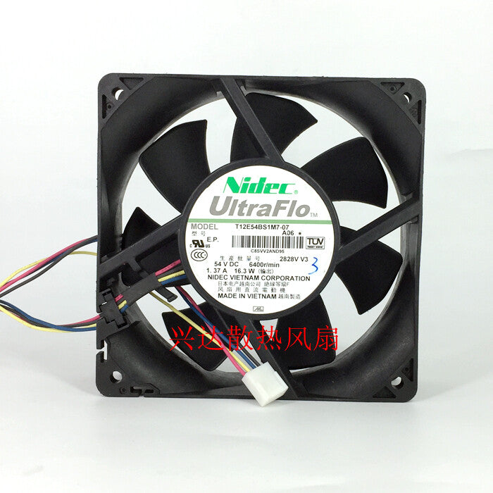 1pcs  NIDEC T12E54BS1M7-07 A06 12CM 12038 54V 1.37A 4-wire fan