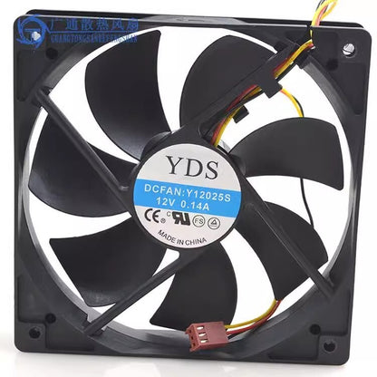 YDS Y12025S 12025 DC12V 0.14A 12CM 3-Wire Mute Cooling Fan
