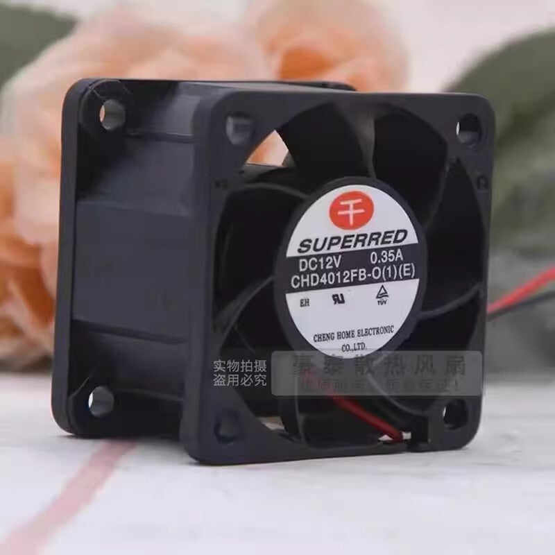 SUPERRED CHD4012FB-O 4028 DC12V 0.35A 4CM 2-Wire Silent Cooling Fan
