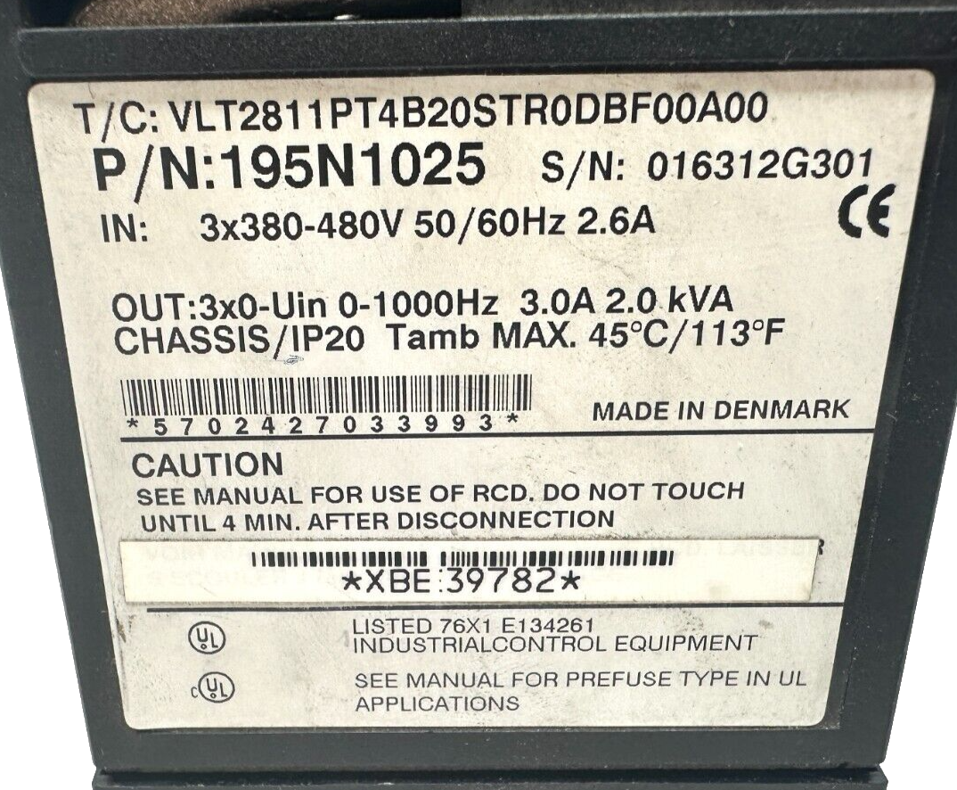 used Danfoss VLT 2800 195N1025 Drive