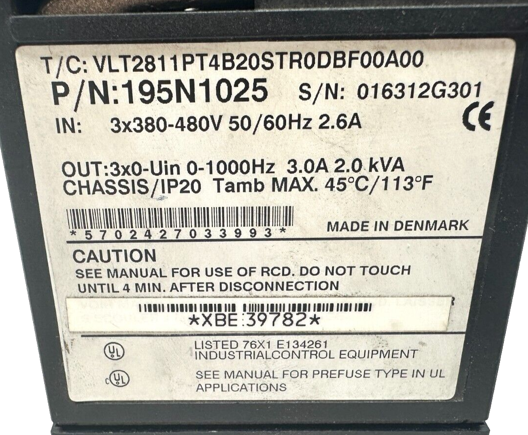 used Danfoss VLT 2800 195N1025 Drive - DANFOSS