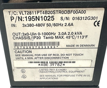 used Danfoss VLT 2800 195N1025 Drive - DANFOSS