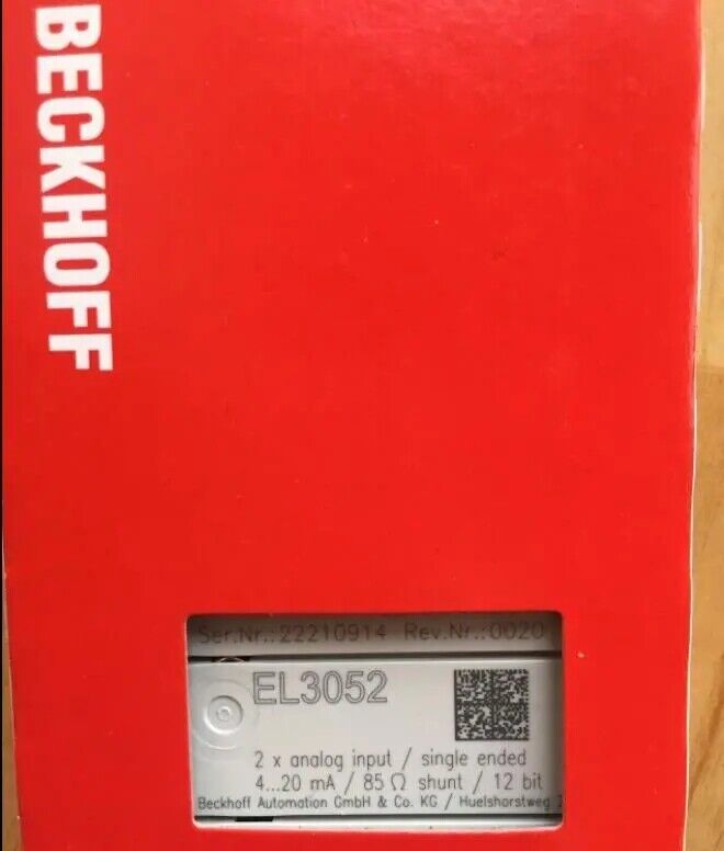 Beckhoff EL3052 Controller Module: Express Fast 1-Piece - BECKHOFF