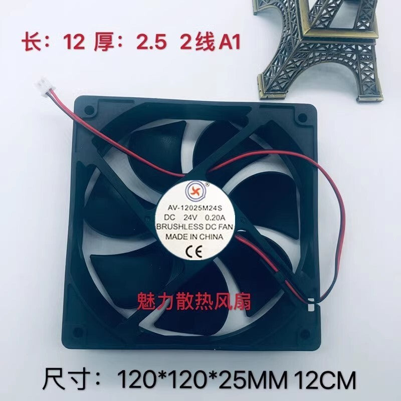 1PCS AV-12025M24S DC24V 0.20A 2-Wire Cooling Fan
