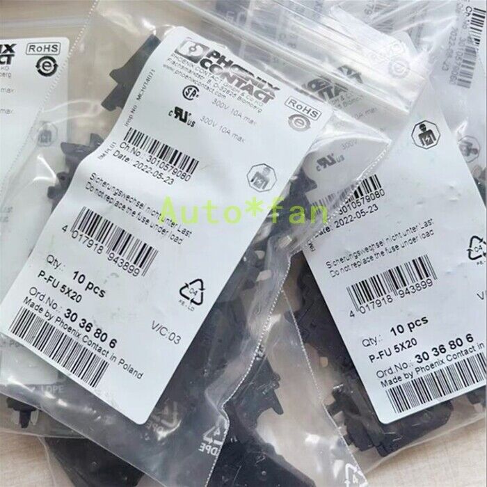 New 10PCS For Phoenix Contact P-FU 5X20 3036806 Fuse Plug Bag - PHOENIX CONTACT