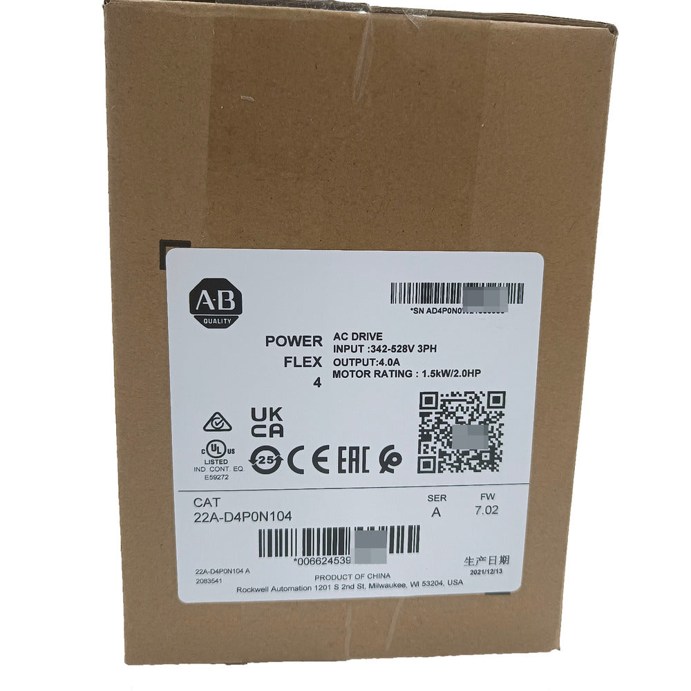 Allen-Bradley 22A PowerFlex 4 Catalog AC Drive Sealed SER A D4P0N104 - ALLEN-BRADLEY