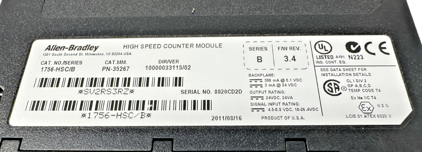 used Allen-Bradley 1756-HSC High Speed Counter Module - ALLEN-BRADLEY