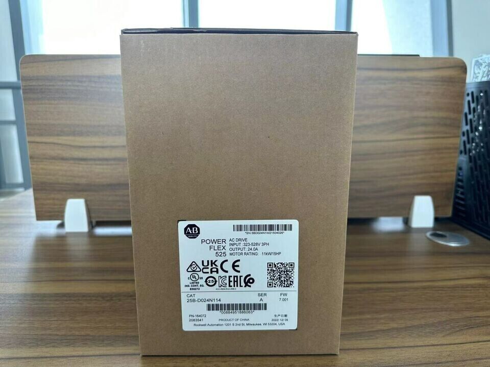 Allen Bradley PowerFlex 525 AC Drive 25B-D024N114, 11kW/15Hp, 230V AC - ALLEN BRADLEY