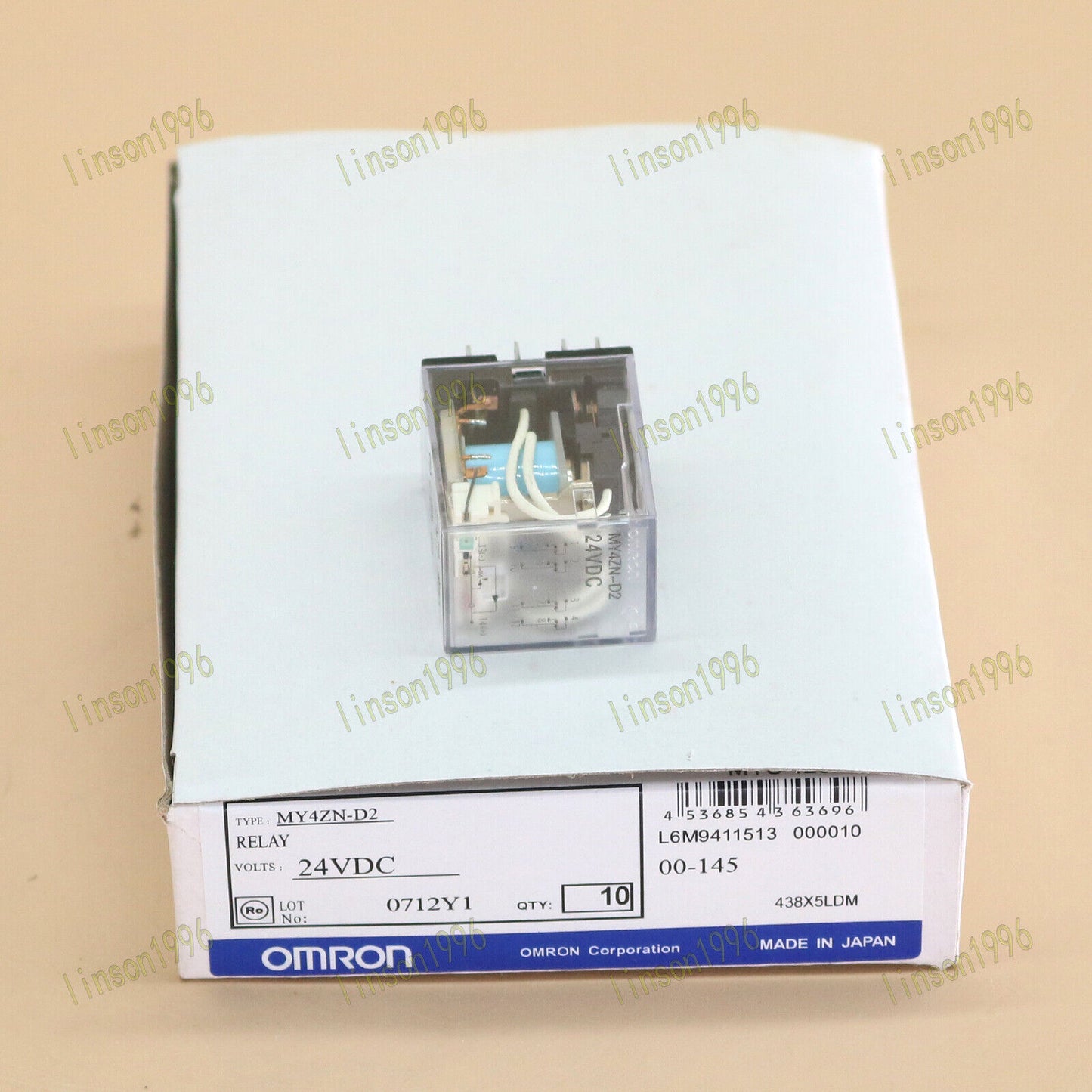 10-PC Box Omron MY4ZN-D2 Relay 24VDC Power Switch - OMRON